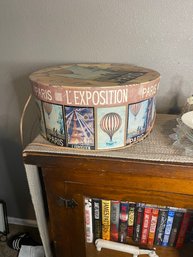 Vintage Paris Hat Box Filled With Multiple Vintage Mystery Hats Oversized Box 16x7