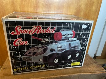 1970s Nanyang Space Rocket Car Battery Operated Laser Cannon Vehicle NEW IN ORIGINAL BOX