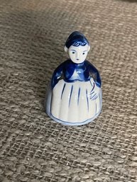Vintage Delft Blue Holland Girl Bell Hand Painted 9005