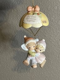 Vintage Precious Moments Our First Christmas Together 2002 Ornament Parachuting Couple 104207 New In Box