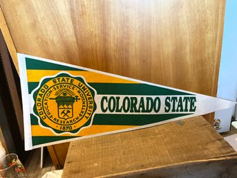 Colorado State Vintage Pennant CSU 1870 Education Research Service Extension Yellow Green White University