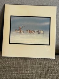8x8 French Wall Hanging Art Tiles Native American Empty Saddles By Rance Hood A.R.t. Co. 1997