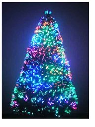 7 Ft Rotating Fibre Optic Color Changing Christmas Tree RARE Multi Color