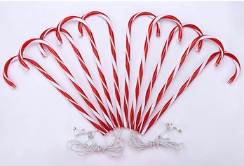 Pack Of 9 Vintage Candy Cane Lighted Walkway Pathway Markers 36' Festive Holiday Decorations