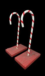 Vintage Hand Made Heavy Entry Way Porch Candy Canes Christmas Decor 40'