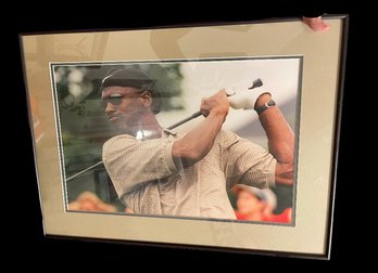 12x18 Framed Matted Golfing Photo Of Michael Jordan