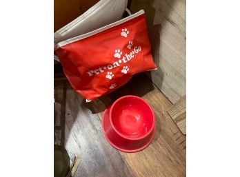 Adorable Pet On The Go Carry Bag With Food Bowl, Travel Kit For Pet, Dog, Cat, Storage For Food, Dog Food Bowl