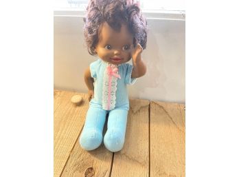 1981 Vintage Mattel 15' Bye Bye Diapers, Clapping Doll, African American Doll, Black Baby