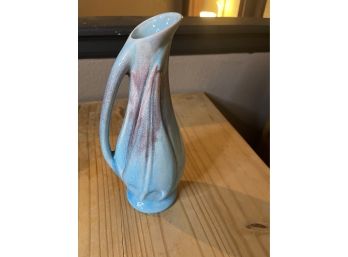 Vintage MCM, California Pottery Co Blue And Purple, Fluted Decorative Vase, STUNNING