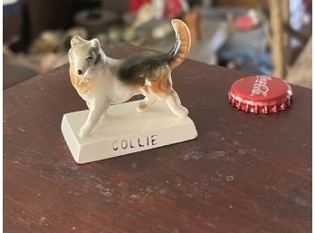 Vintage Bone China - Collie - Figurines - Mini Dogs, Miniatures - 2' - With Stand - Porcelain
