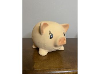 MCM Traditional Piggy Bank Cute Vintage Peach Color Stoneware Piggy Bank