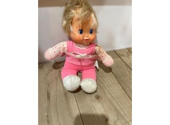 Vintage 1980 Ideal Doll, Baby Sees All, 13' Doll Head Moves, RARE