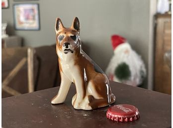 Vintage Dog Figurine - Bisque - Akita - Shiba Inu - Hokkaido - Dog - Puppy - Statue