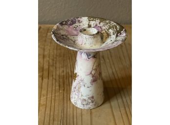 MCM Vintage Marbled Candlestick Holders Gold, Pink, Cream Colored, Unique Statement Piece