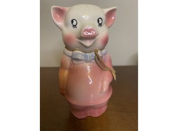 1940s Royal Copley Piggy Bank - Pink And Blue, Vintage Piggy Banks