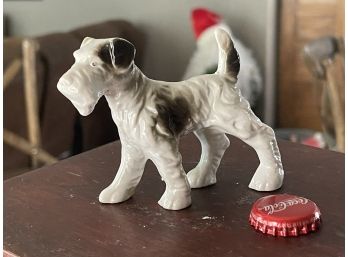 Vintage Bisque Wire Haired Terrier - Dahl Jensen Style - Dog Figurine, Mini Dog, Puppy - Japan