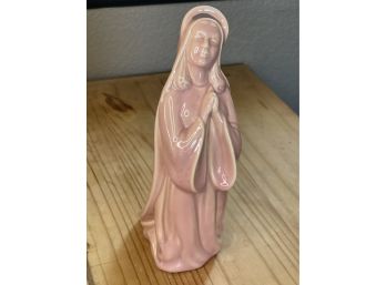 Praying Madonna, Mother Mary, Catholic, Pink, MCM, Pottery, Ceramics, Retro