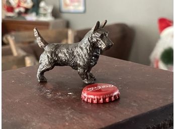Vintage Mini Cast Iron Scottish Terrier - Scottie Dog - Paper Weight - Has Flaw