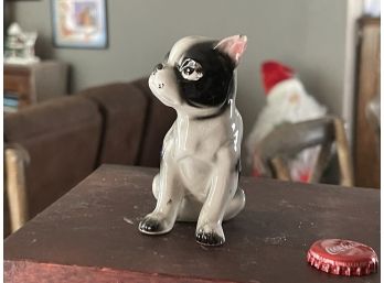 Vintage MCM Boston Terrier Figurine - Black And White - Japan