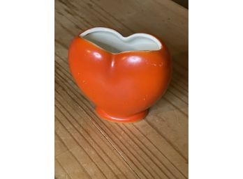 Red Wing McCoy Orange Heart Vase Planter, MCM, Vintage, Orange Planter