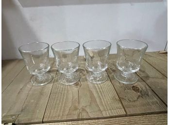 Vintage La Rochere Historic Jacques Coeur Footed Tumblers Set Of 4, Stunning!! Parfaits, Sundays, Dessert Cups