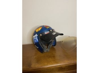 1970s Racing Helmet, With Shield, Visor, Snap On Bubble Shield, Blue, Size Large, EVEL KNIEVEL Easy Rider