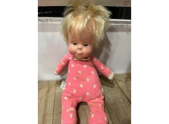 1964 Drowsy Doll Mattel, Drowsy Baby, Pink And White Polka Dots, Blonde Hair