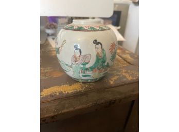 Antique Chinese Wucai Porcelain Ginger Jar Late Qing / Republic Period
