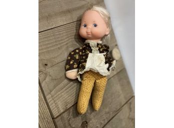 1970s Vintage Mattel Baby Beans, Momma And Baby Beans Doll, Bean Bag, Blonde, Brown Dress