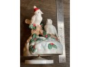 Vintage Holiday Music Box Two White Doves Hark The Herald Angels Sing Spinning