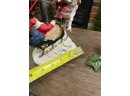 Vintage Trim A Home Santa's Flying Sleigh Upwards Home Decor Figurine Santa And His Reindeer