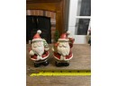 Vintage Chubby Old World Christmas St Nicholas Santa Claus Salt And Pepper Holiday Shakers Festive