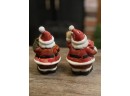 Vintage Chubby Old World Christmas St Nicholas Santa Claus Salt And Pepper Holiday Shakers Festive