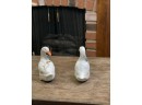 Vintage Christmas Around The World Pair Of Geese Ornaments Porcelain Made In Taiwan