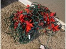 Vintage Poinsettia Christmas String Lights Mini Lights Tested And Working