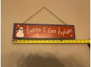 Vintage 'santa I Can Explain' Wooden Sign Satire Christmas Decor
