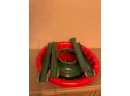 Vintage Jack Post Christmas Tree Stand Complete Steel Green And Red  Large 28'