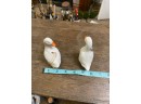 Vintage Christmas Around The World Pair Of Geese Ornaments Porcelain Made In Taiwan