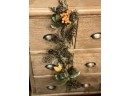 Vintage Magnolia Leaf And Gooseberry With Cedar Pine Christmas Garland 5' Frosted Artificial Greens
