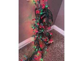 75 Light Strand Red Green Mini Lights Marquee Lights Christmas Lights Indoor Outdoor Vintage Tested Working