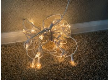 Vintage White String Lights 50 Light Strand White Cord Static Warm White Lights Christmas Small Tested Working