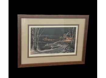 27.5'X20.5' Professionally Double Matted And Framed Terry Redlin Family Traditions Holiday Print Christmas