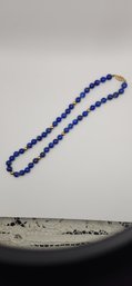 14K Yellow Gold And Lapas Beaded Necklace