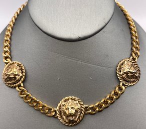 Cartier Inspired Gold Tone Lion Necklace