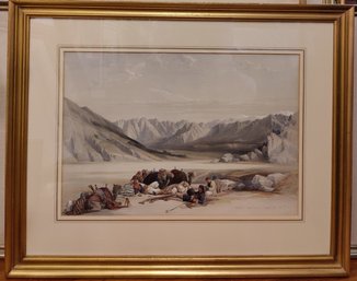 After David Roberts Lithograph In Color Approach To Mount Sinai