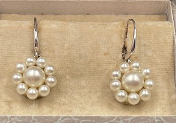 Lovely Vintage Creamy White Pearl 14kt Earrings