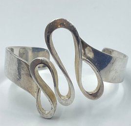 Mid Century Modern Sterling Silver Cuff Bracelet