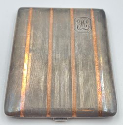 Vintage Sterling Silver And Gold Card Or Cigarette Case