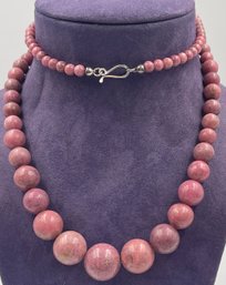 Authentic Jay King Rhodonite Graduated Beaded Necklace