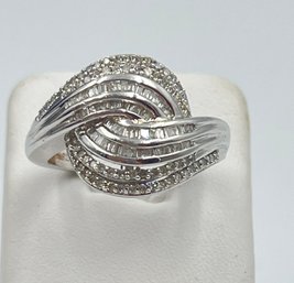 Stunning Genuine Diamond Swirl Ring